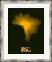 Framed Brazil Radiant Map 1