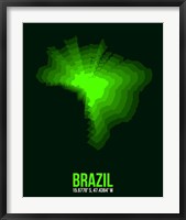 Framed Brazil Radiant Map 2