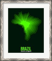 Framed Brazil Radiant Map 2