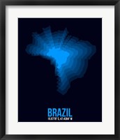 Framed Brazil Radiant Map 3