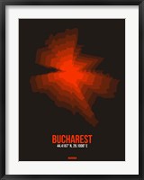 Framed Bucharest Radiant Map 1