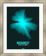 Framed Bucharest Radiant Map 3