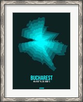 Framed Bucharest Radiant Map 3