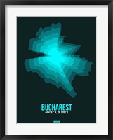 Framed Bucharest Radiant Map 3