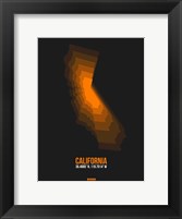 Framed California Radiant Map 2