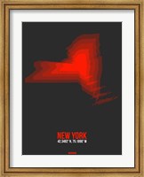 Framed New York Radiant Map 4