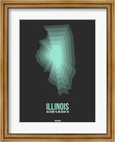 Framed Illinois Radiant Map 4