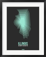 Framed Illinois Radiant Map 4