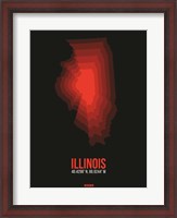 Framed Illinois Radiant Map 6