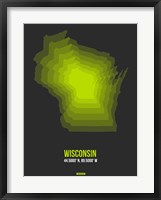 Framed Wisconsin Radiant Map 4