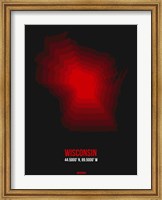 Framed Wisconsin Radiant Map 6