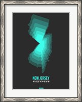 Framed New Jersey Radiant Map 4