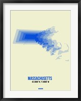 Framed Massachusetts Radiant Map 1
