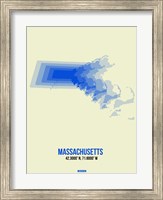 Framed Massachusetts Radiant Map 1