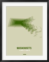 Framed Massachusetts Radiant Map 3