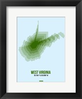 Framed West Virginia Radiant Map 2