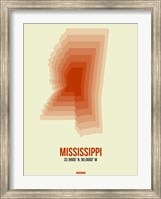 Framed Mississippi Radiant Map 1