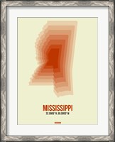 Framed Mississippi Radiant Map 1