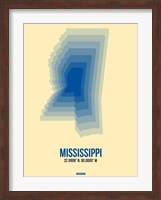 Framed Mississippi Radiant Map 2
