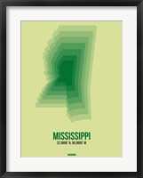 Framed Mississippi Radiant Map 3