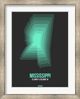 Framed Mississippi Radiant Map 4