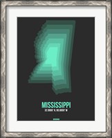 Framed Mississippi Radiant Map 4