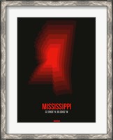 Framed Mississippi Radiant Map 6