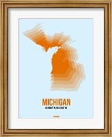 Framed Michigan Radiant Map 2