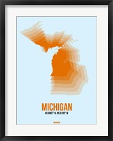 Framed Michigan Radiant Map 2