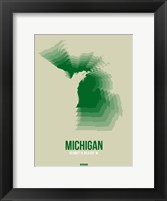 Framed Michigan Radiant Map 3
