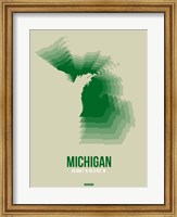 Framed Michigan Radiant Map 3