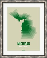 Framed Michigan Radiant Map 3