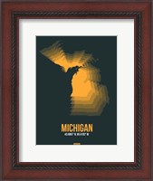 Framed Michigan Radiant Map 4