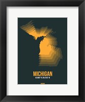 Framed Michigan Radiant Map 4
