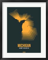 Framed Michigan Radiant Map 4