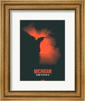 Framed Michigan Radiant Map 5