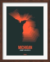 Framed Michigan Radiant Map 5