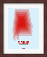 Framed Alabama Radiant Map 2