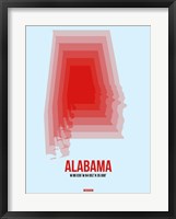 Framed Alabama Radiant Map 2