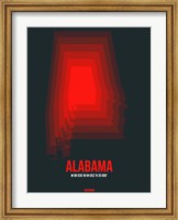 Framed Alabama Radiant Map 4