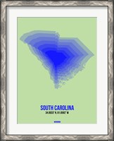 Framed South Carolina Radiant Map 2