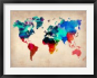 Framed Pixelated World Map