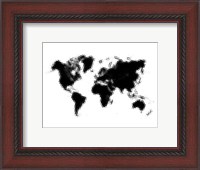 Framed Dotted Black World Map