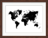 Framed Dotted Black World Map