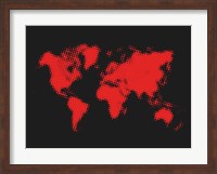 Framed Dotted Red World Map