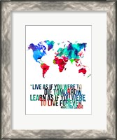 Framed World Map Quote Mahatma Gandi