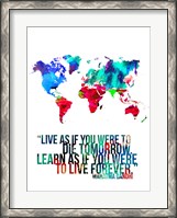 Framed World Map Quote Mahatma Gandi