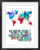 Framed World Map Quote Muhammad Ali