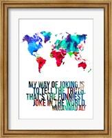 Framed World Map Quote Muhammad Ali