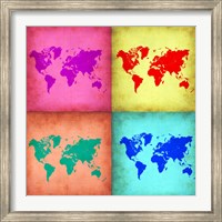 Framed Pop Art World Map 1